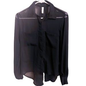 Sheer Button Up Blouse